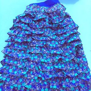 Short Ruffled Floral Skirt